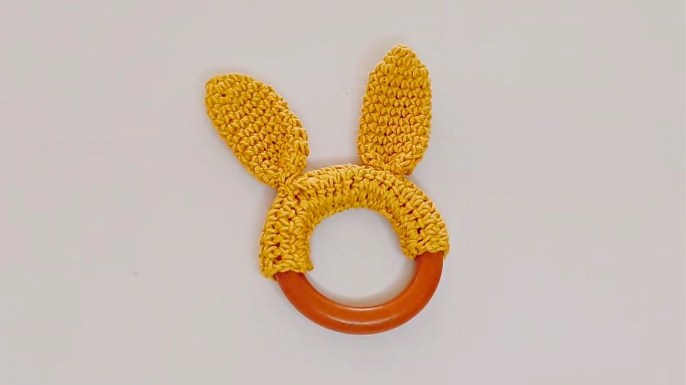 Crochet Bunny Ear Rattle Pattern 9