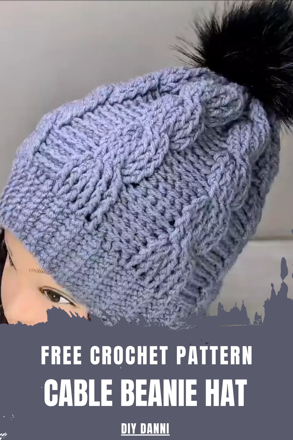 Crochet Cable Beanie Hat