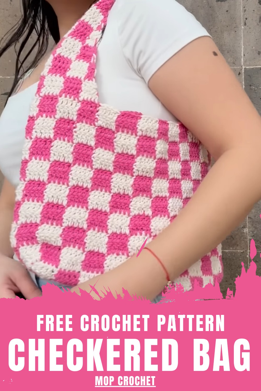 Crochet Checkered Bag