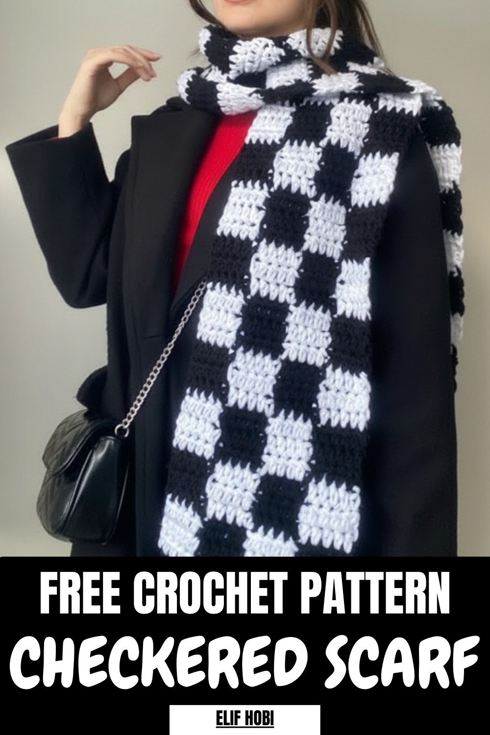 Crochet Checkered Scarf Pattern