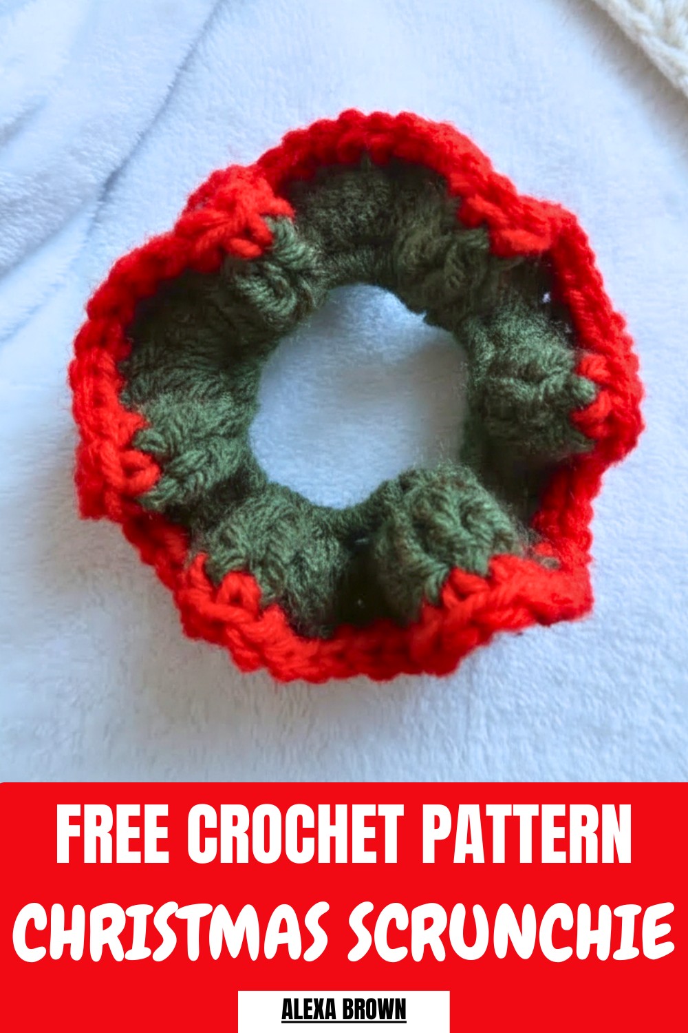 Crochet Christmas Scrunchie Pattern