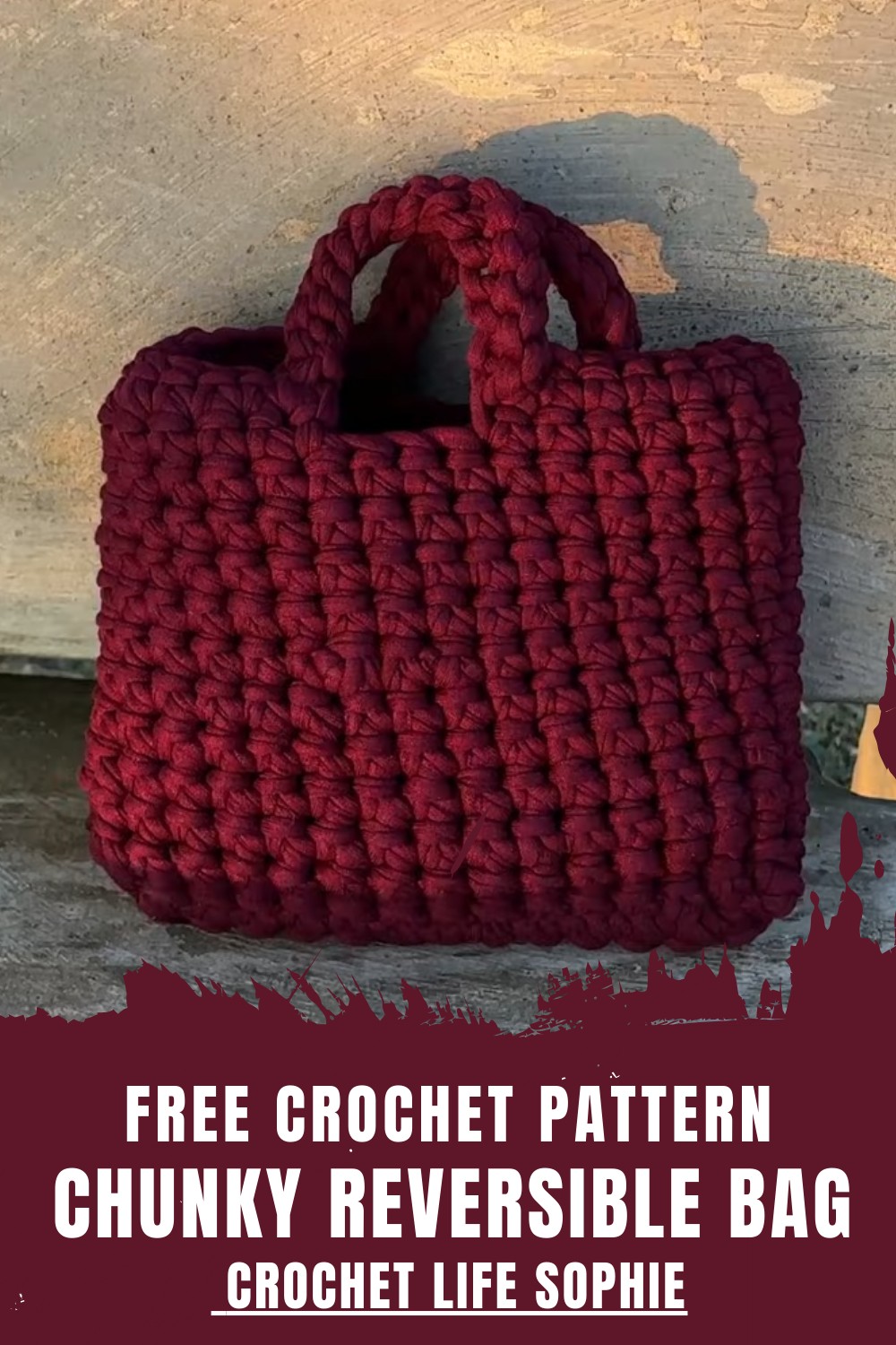 Crochet Chunky Reversible Bag