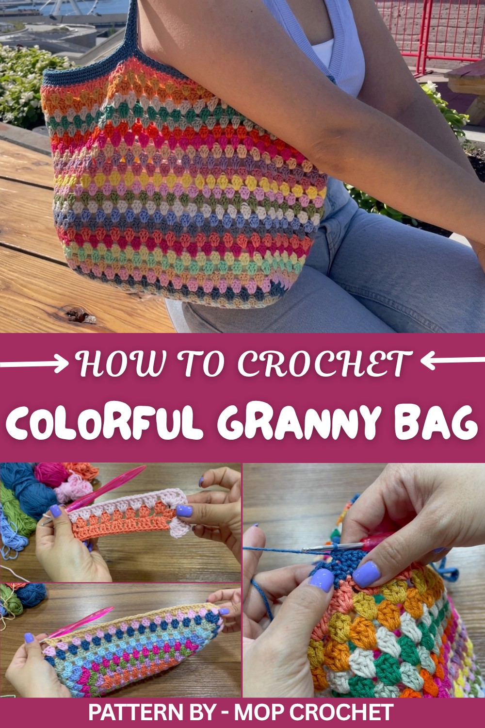 Crochet Colorful Granny Bag