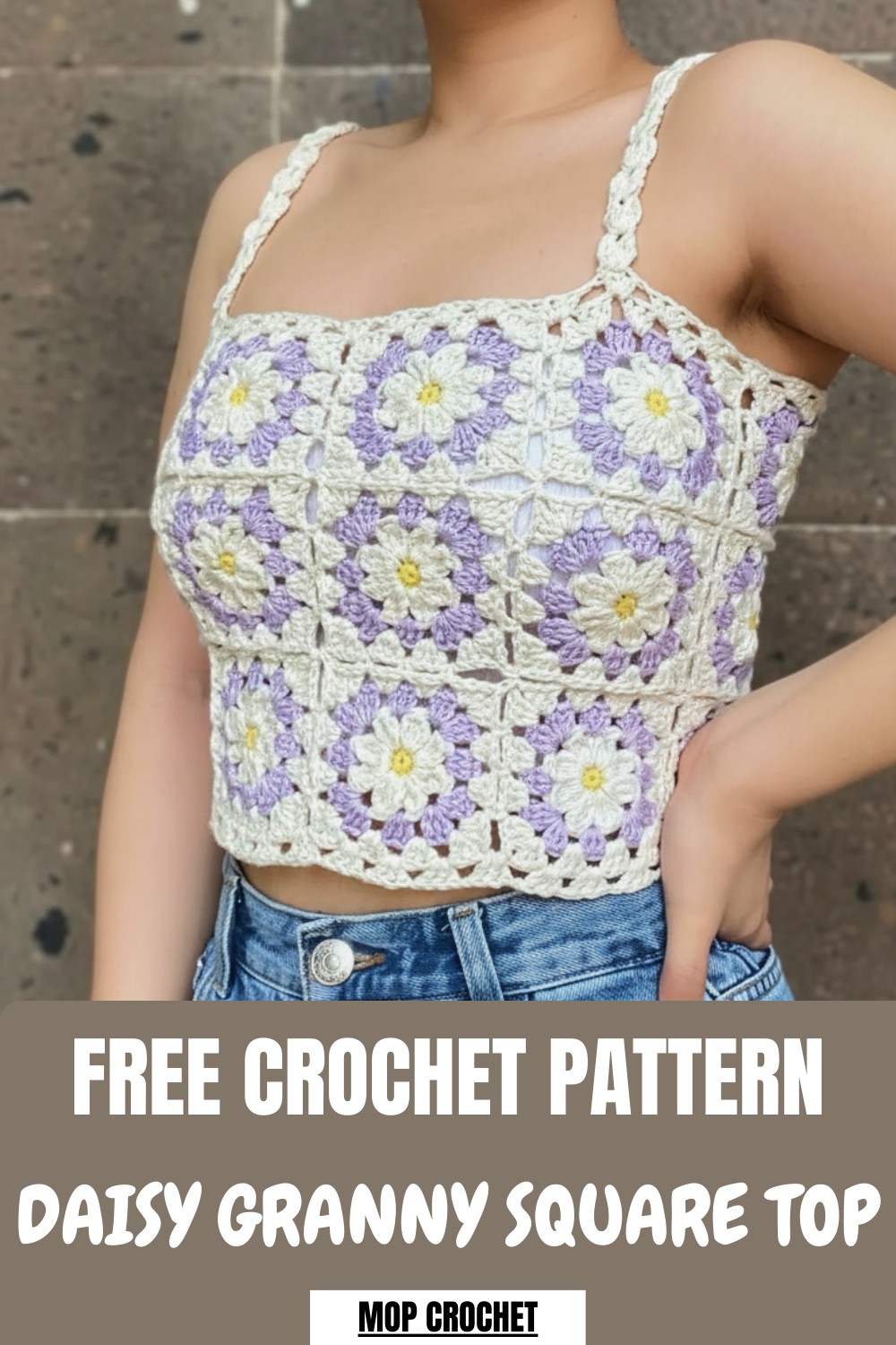 Crochet Daisy Granny Square Top Pattern