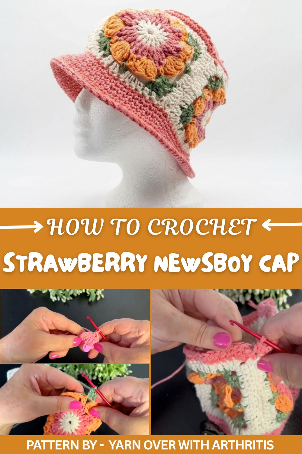 Crochet Flower Bucket Hat (1)