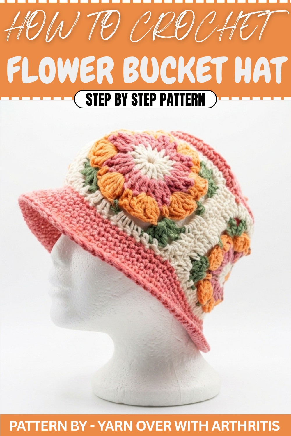 Crochet Flower Bucket Hat