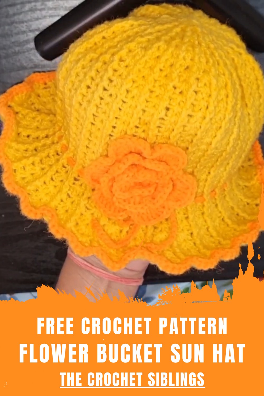 Crochet Flower Bucket Sun Hat