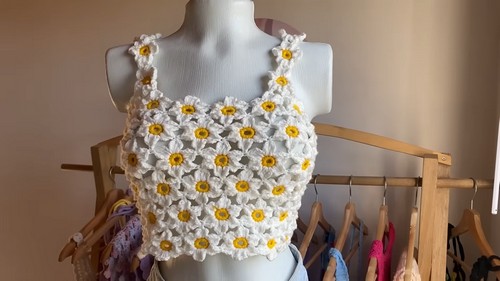 Crochet Flower Crop Top Pattern 9