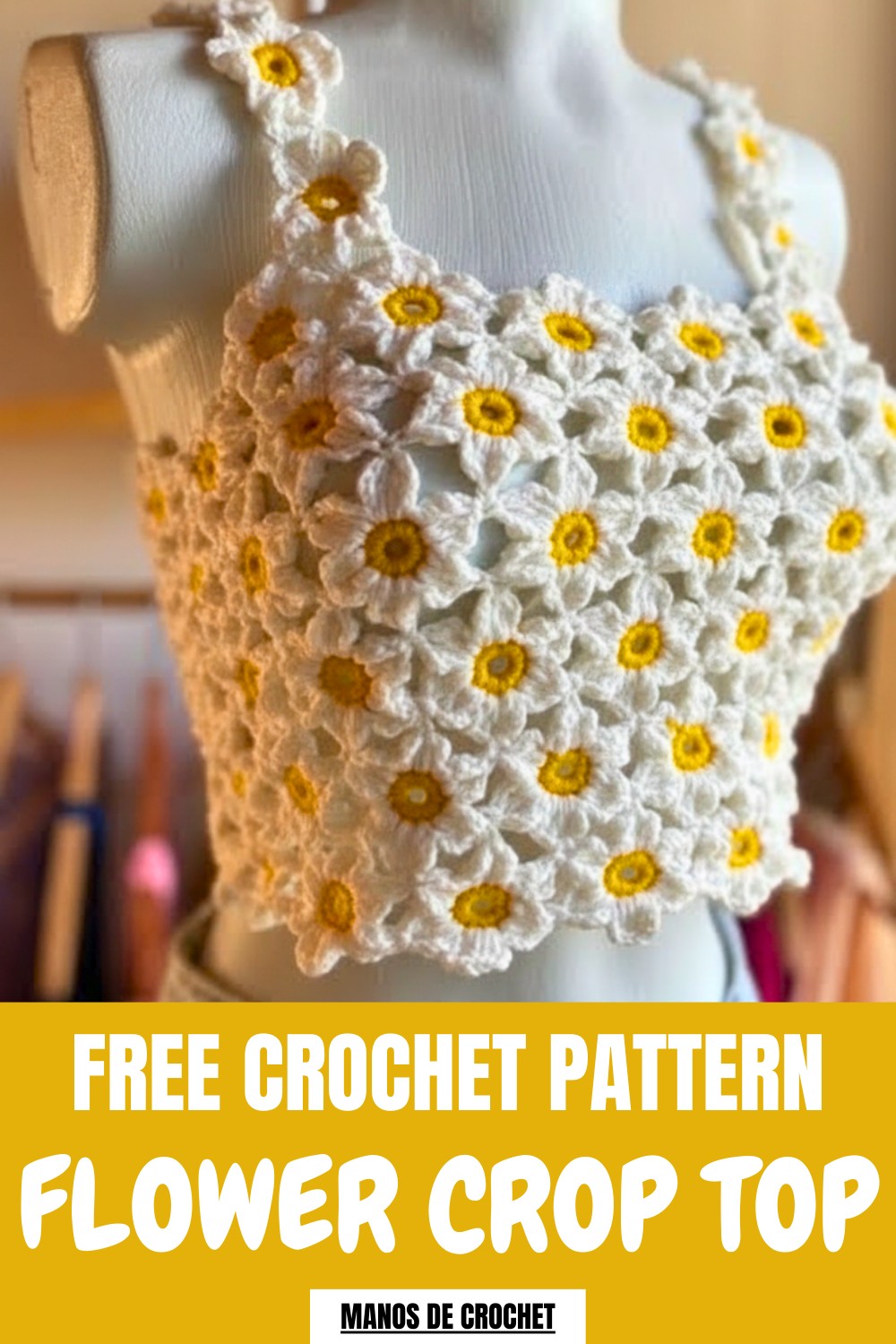 Crochet Flower Crop Top Pattern