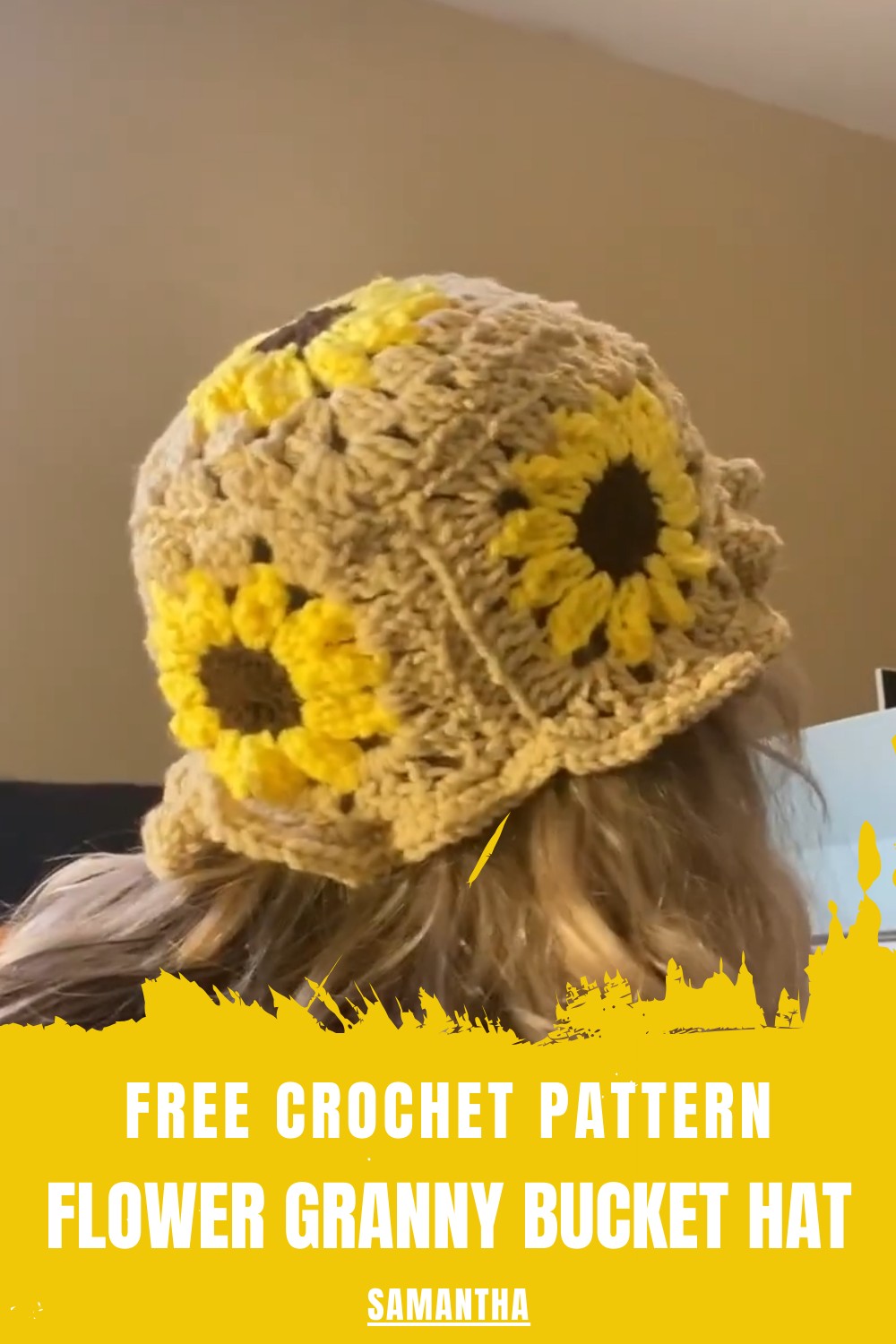 Crochet Flower Granny Bucket Hat