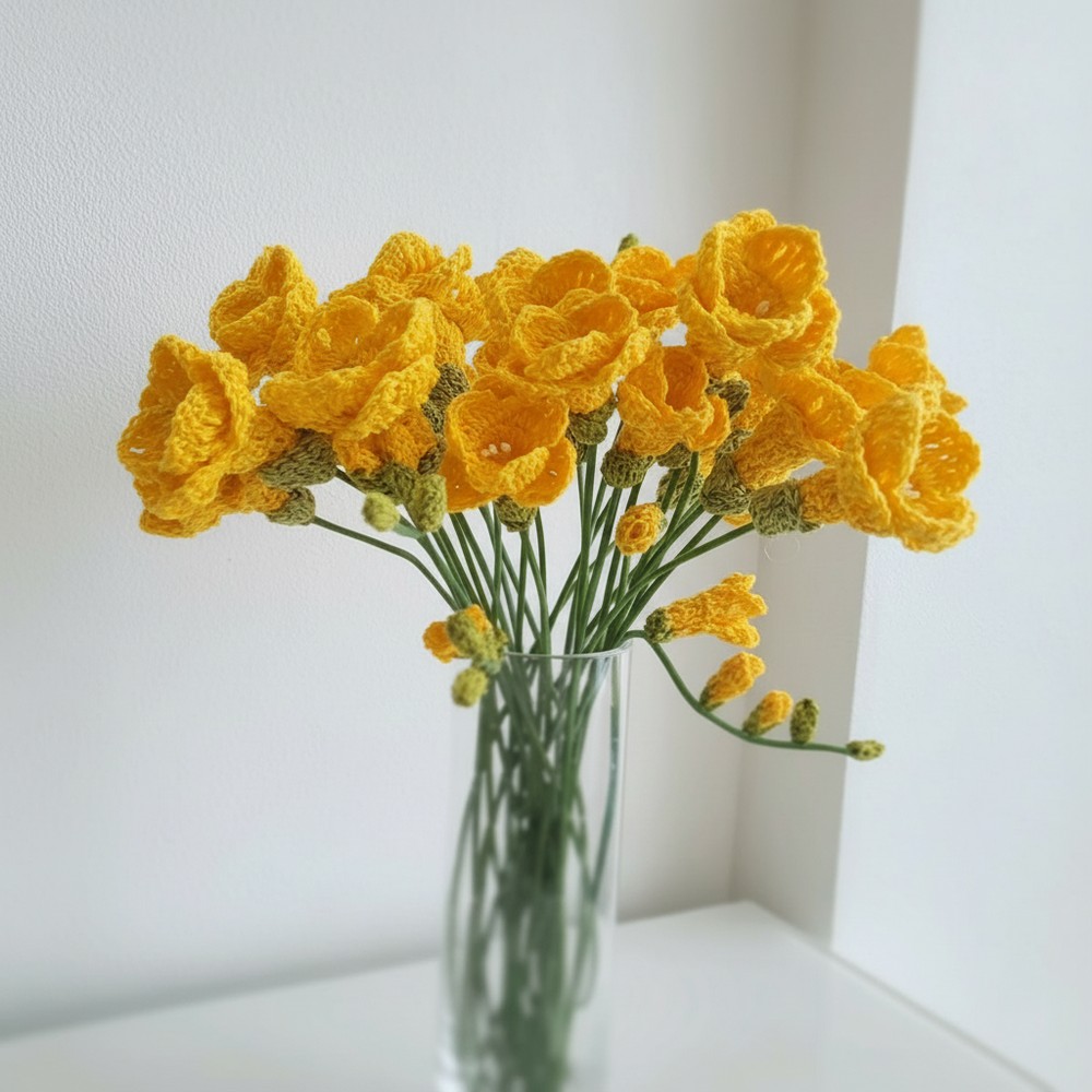 Twist Crochet Freesia Flowers Pattern With Beautiful Details