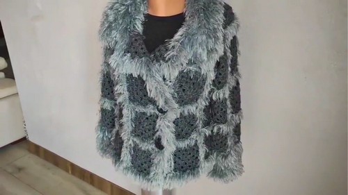 Crochet Fur-Motif Cardigan Pattern 8