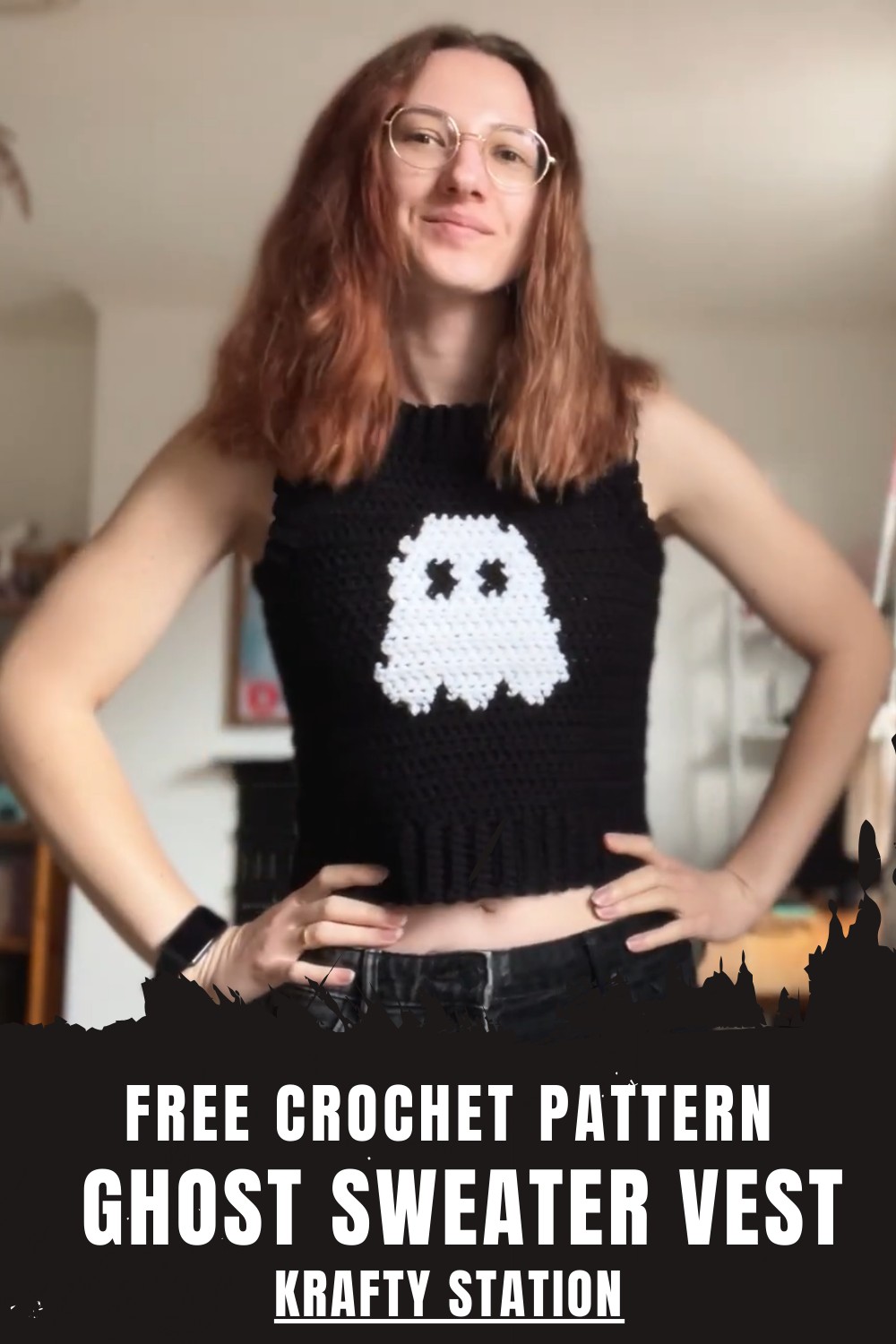 Crochet Ghost Sweater Vest