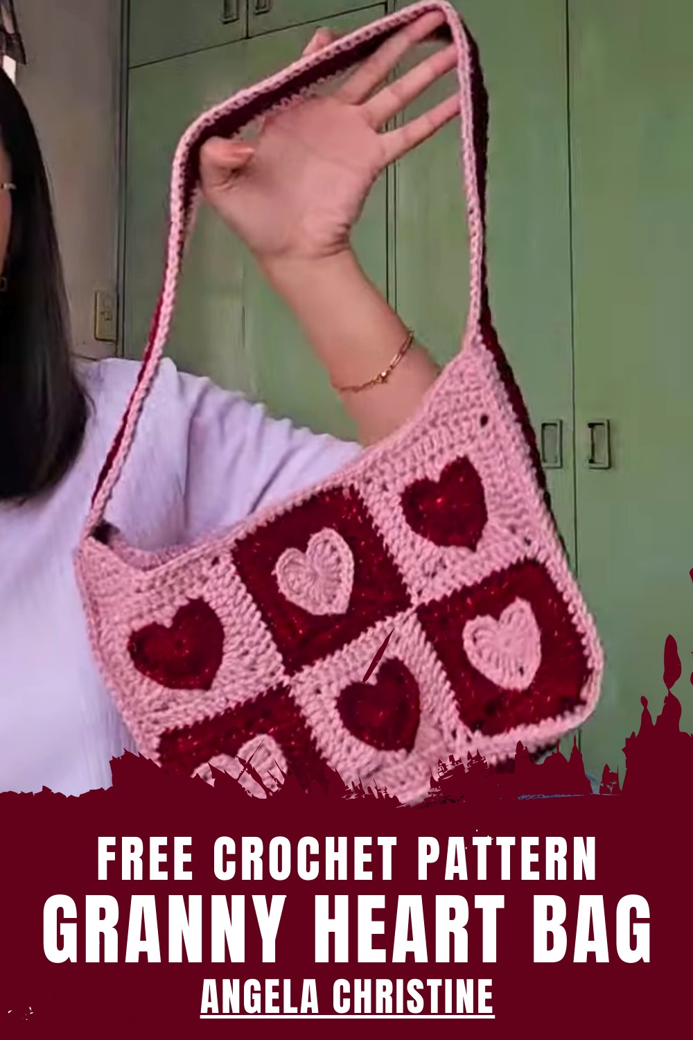 Crochet Granny Heart Bag