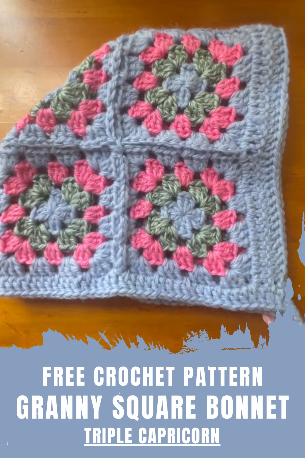 Crochet Granny Square Bonnet