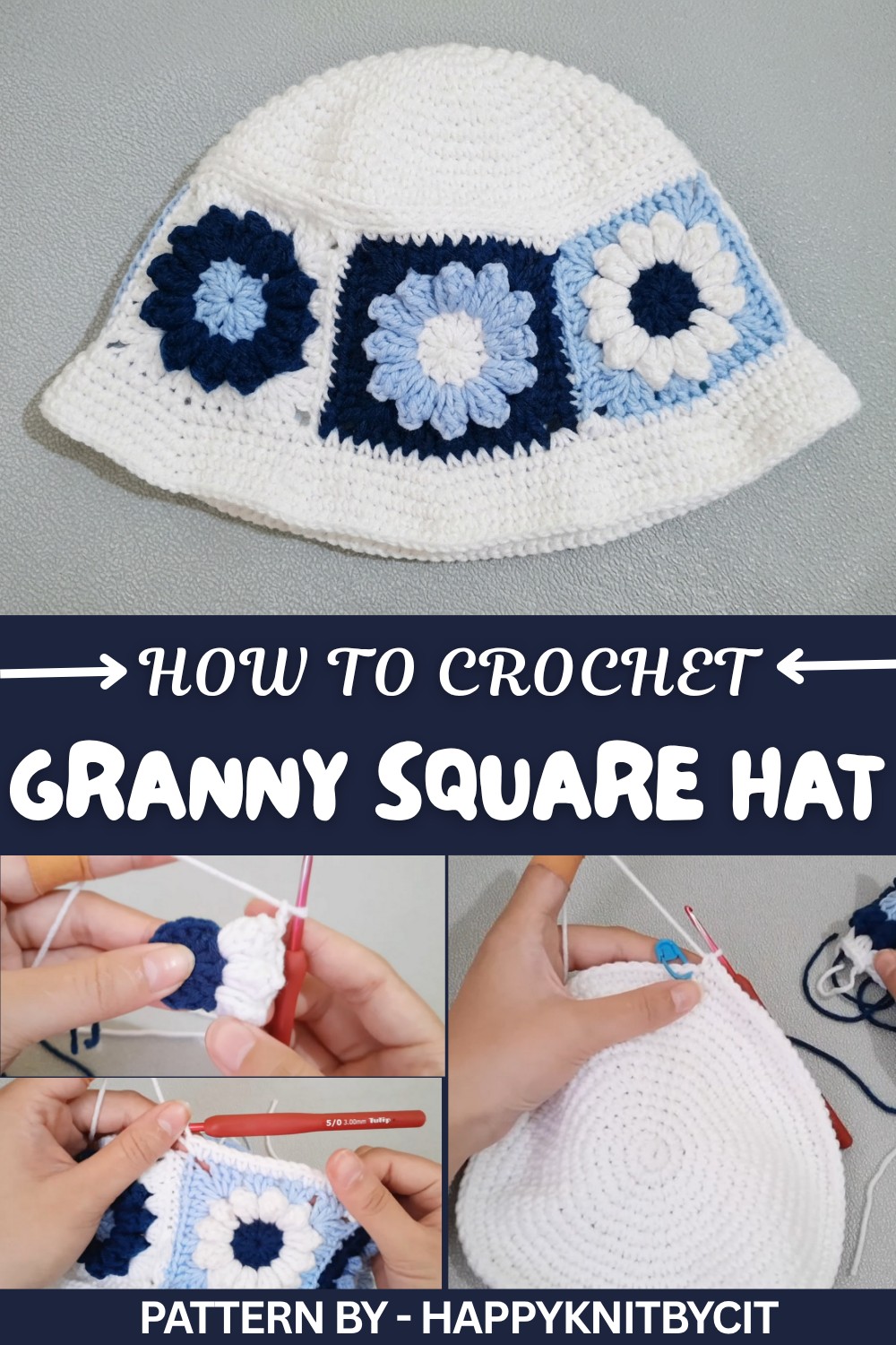 Crochet Granny Square Hat
