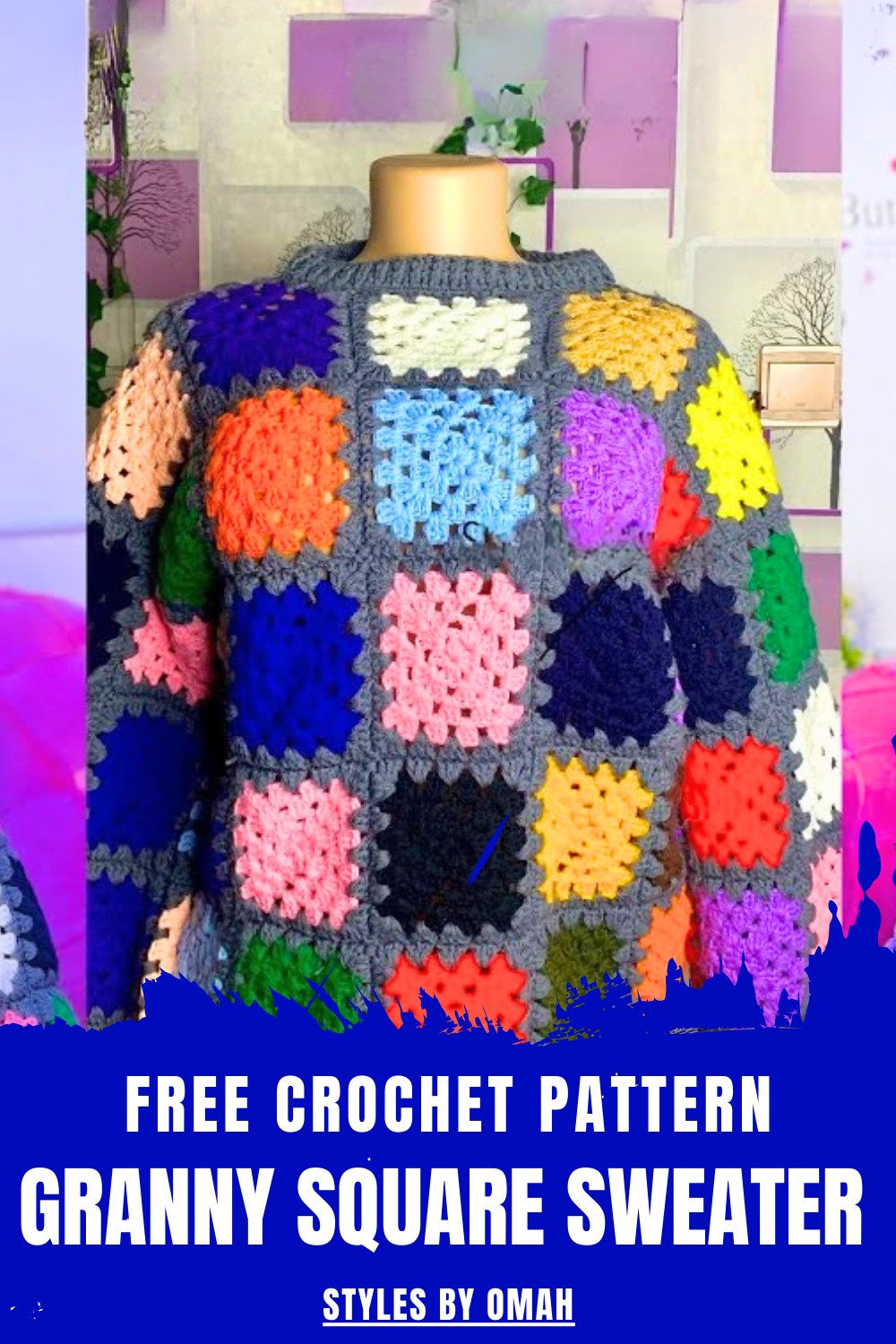 Crochet Granny Square Sweater