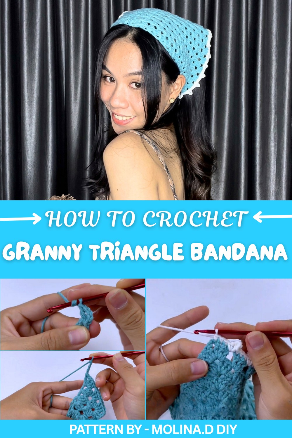 Crochet Granny Triangle Bandana (1)