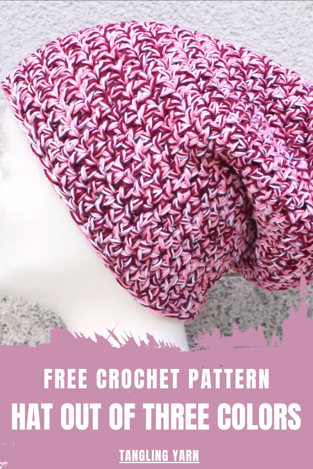 Crochet Hat Out Of Three Colors