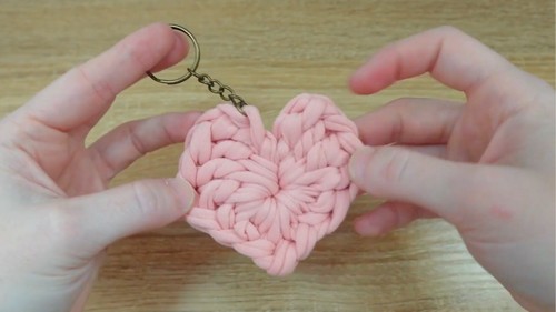 Crochet Heart Keychain Pattern 8