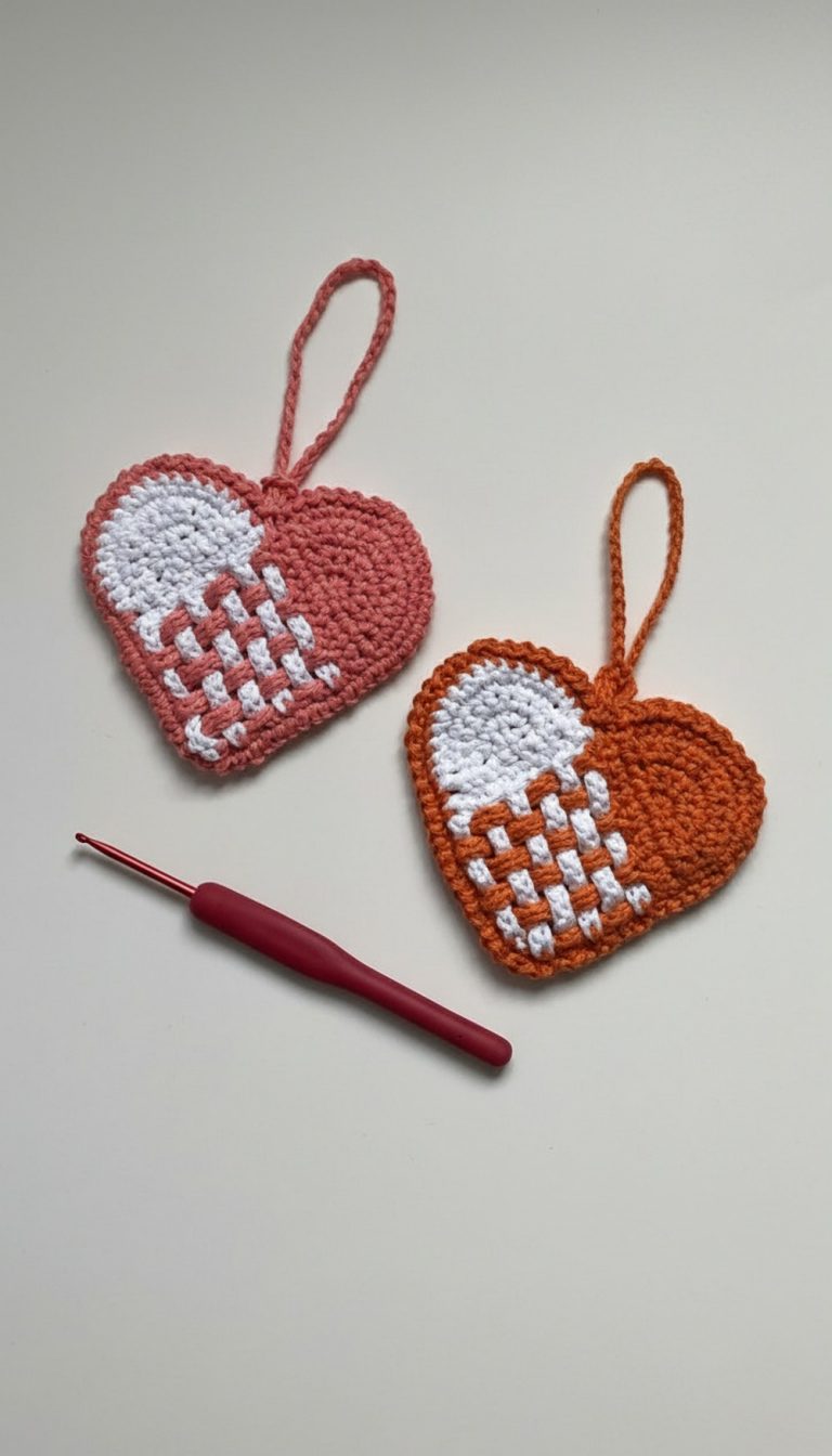 Crochet Heart Shaped Mini Pouch Pattern 10