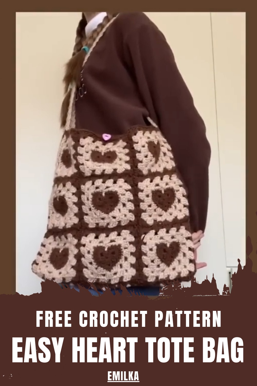 Crochet Heart Tote Bag