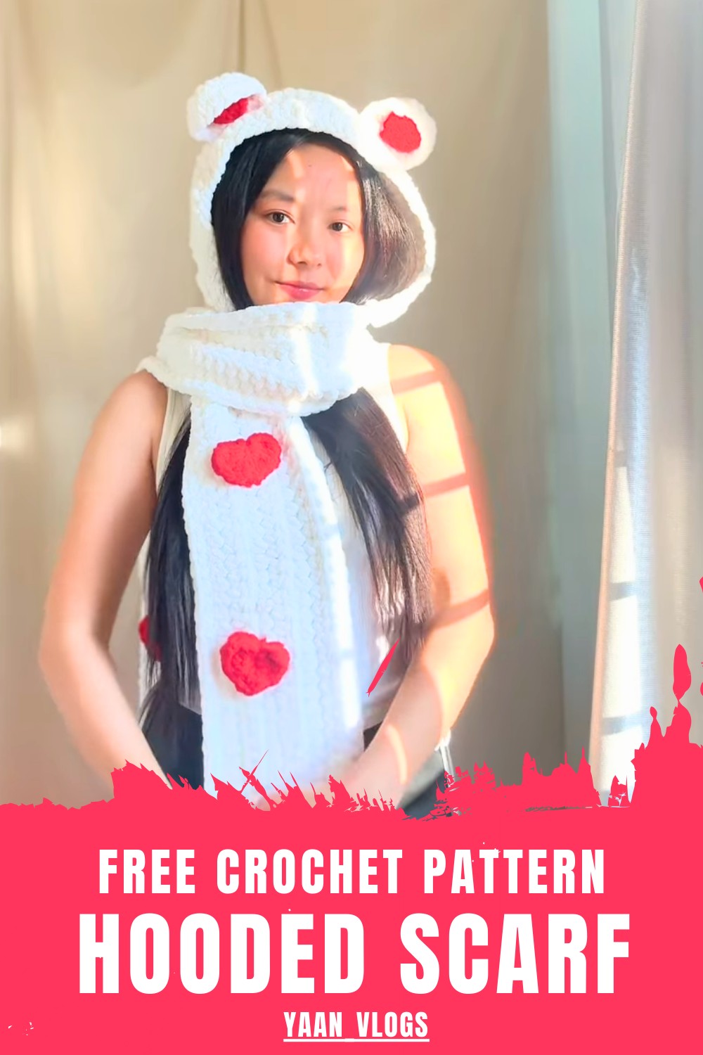 Crochet Hooded Scarf Tutorial
