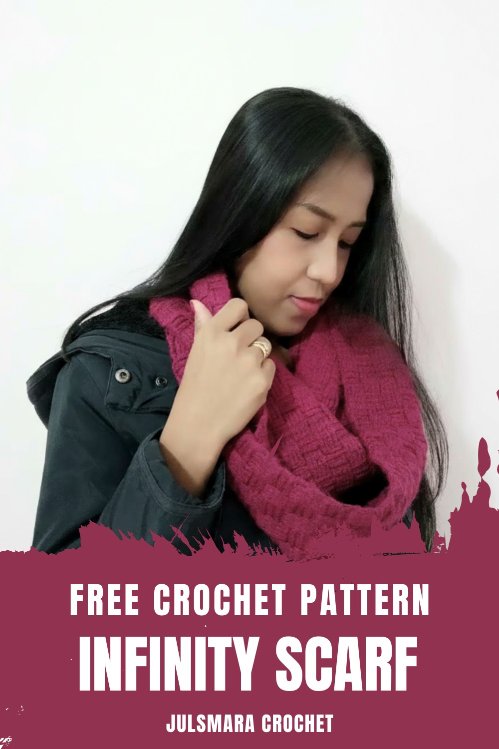 Crochet Infinity Scarf-basket Weave Stitch