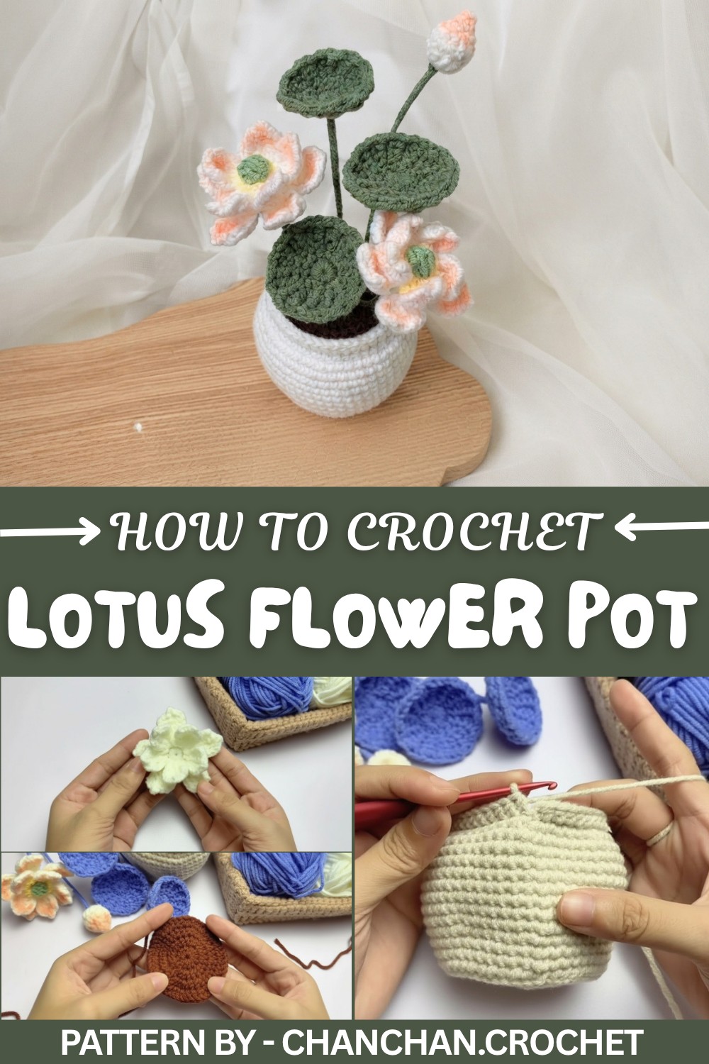 Crochet Lotus Flower Pot (1)
