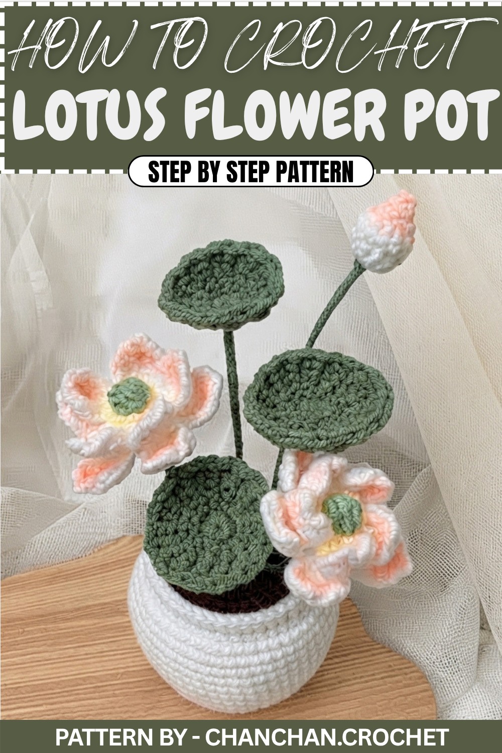 Crochet Lotus Flower Pot