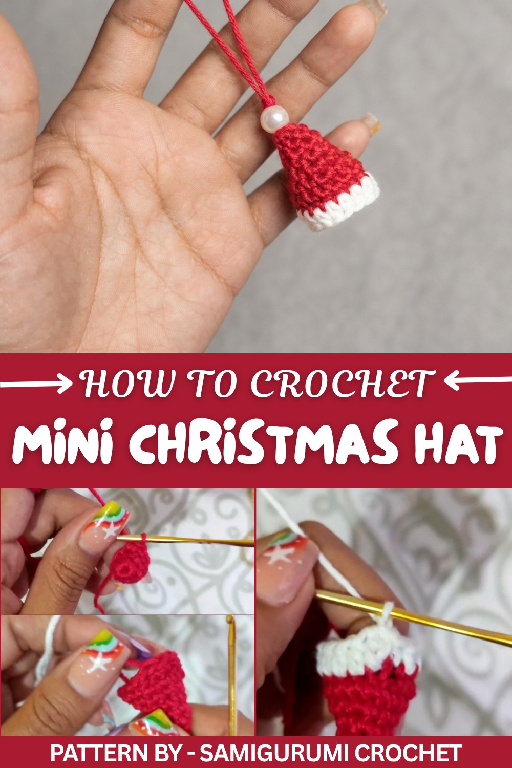 Crochet Mini Christmas Hat (1)