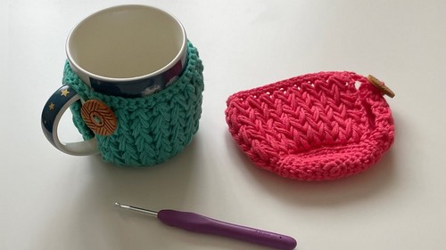 Crochet Mug Warmer With Base Pattern 8