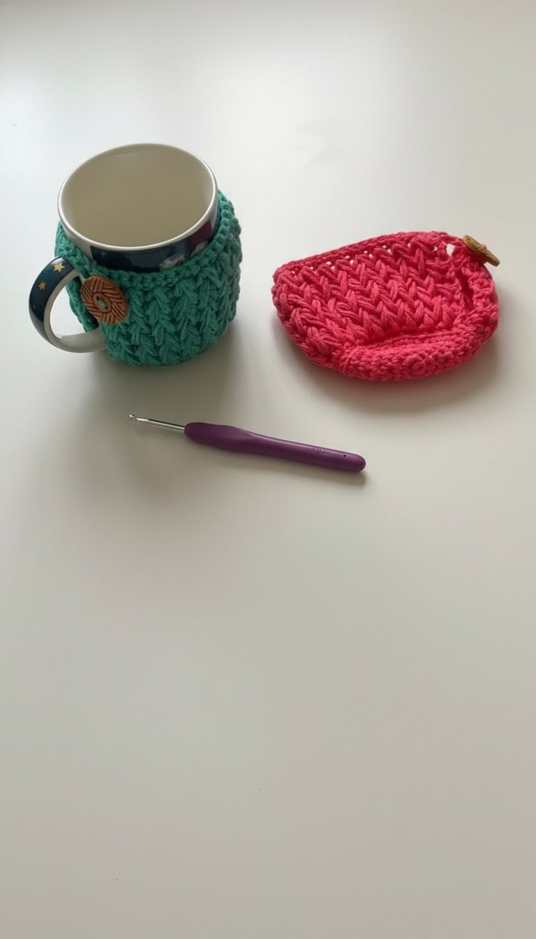 Crochet Mug Warmer With Base Pattern 9