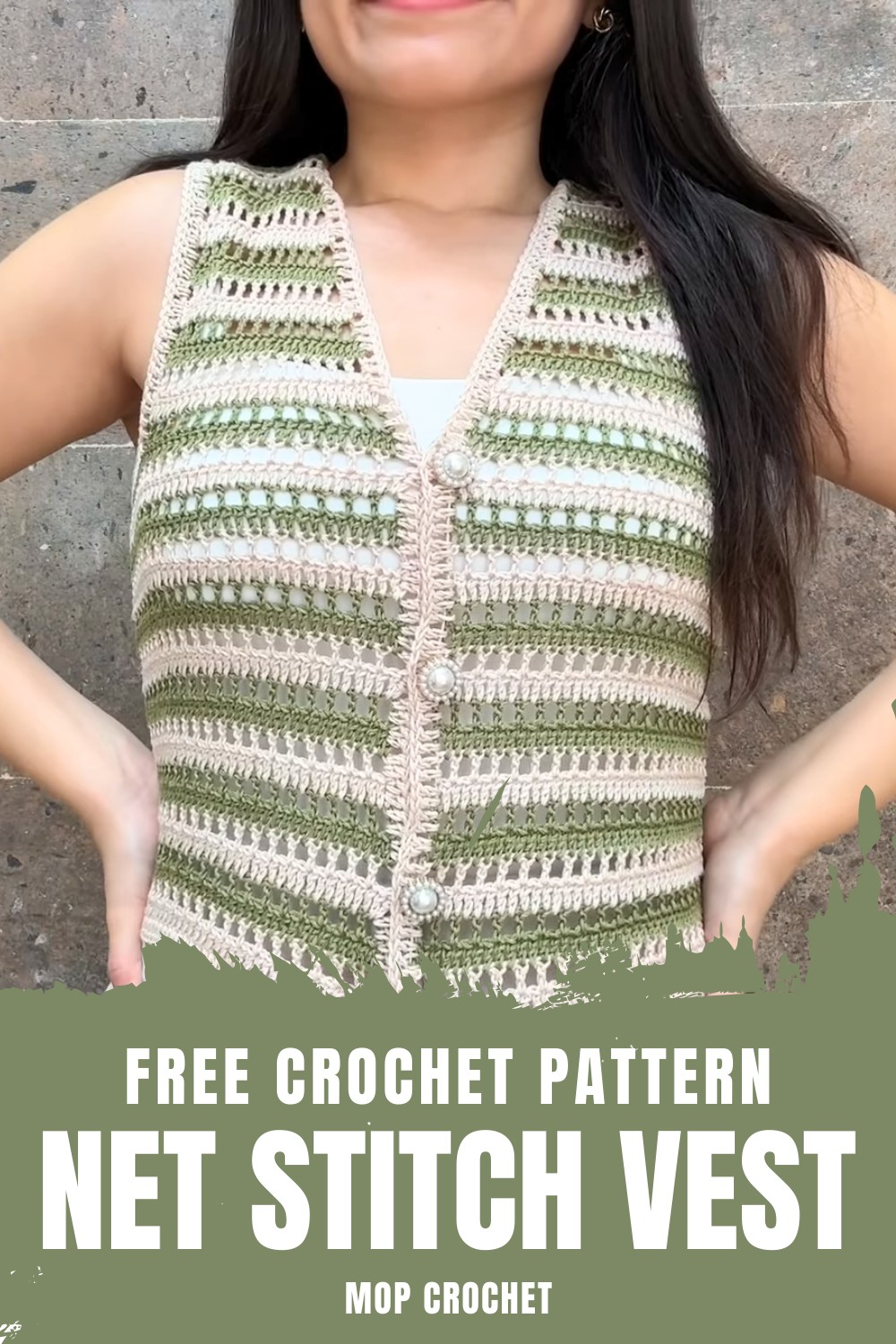 Crochet Net Stitch Vest Pattern