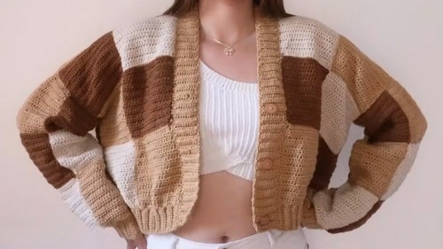 Crochet Patchwork Cardigan Pattern 8
