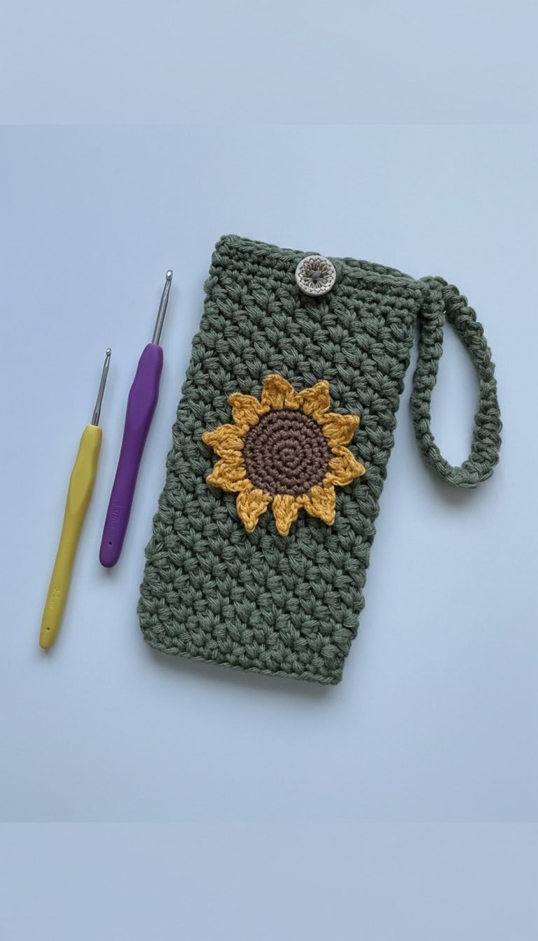 Crochet Phone Cover With Sunflower Pattern 9