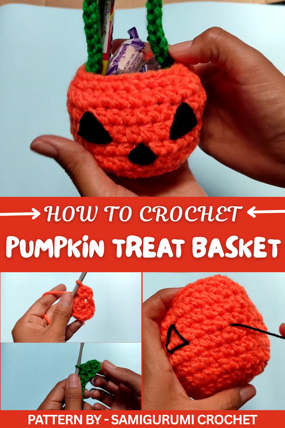 Crochet Pumpkin Treat Basket (1)