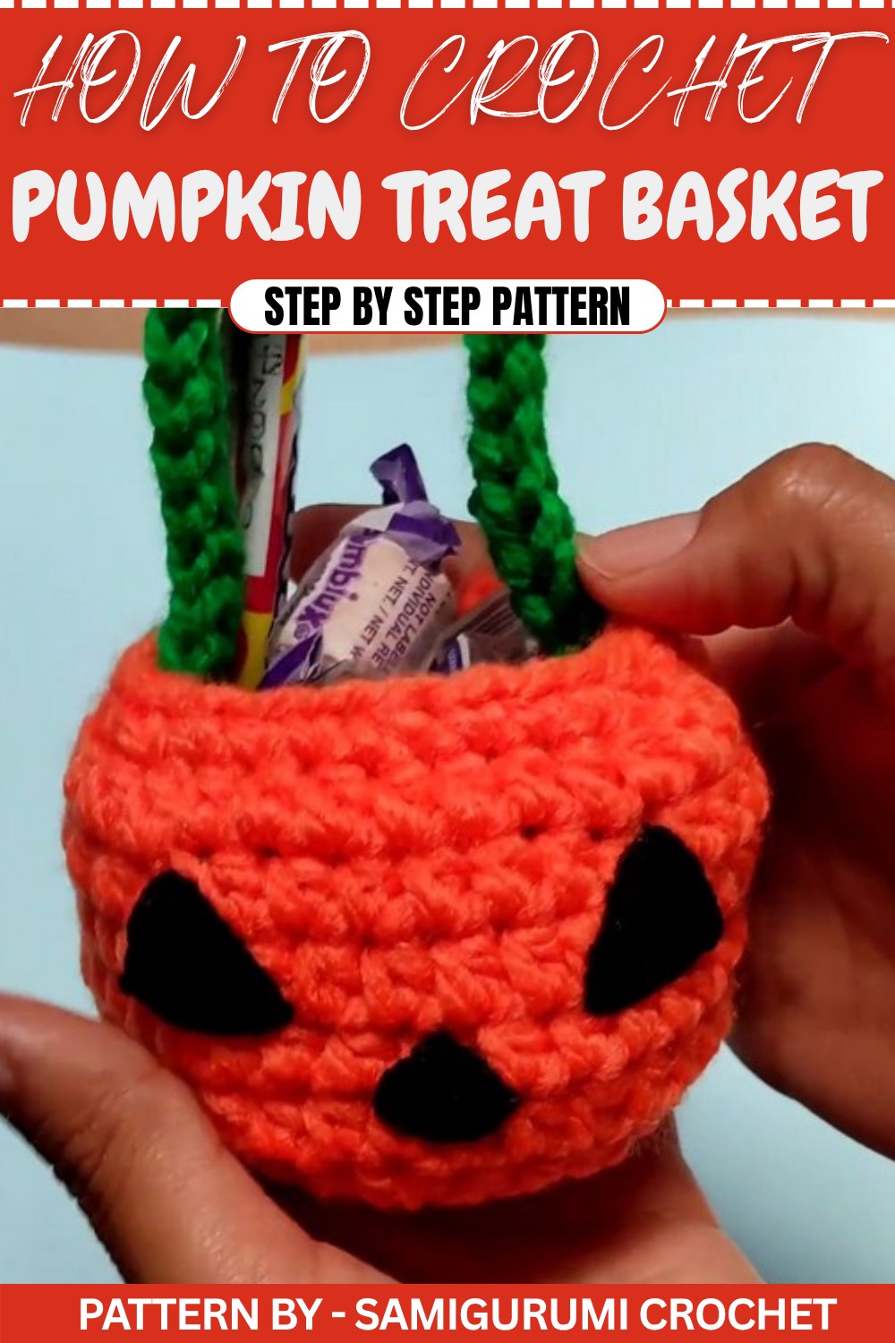 Crochet Pumpkin Treat Basket