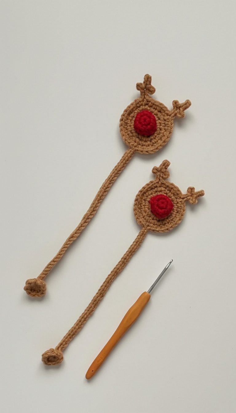 Crochet Reindeer Bookmark Pattern 9