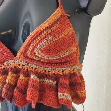 Crochet Ruffled Bralette Pattern 10