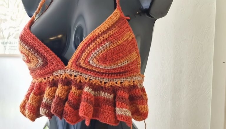 Crochet Ruffled Bralette Pattern 10