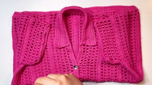 Crochet Shirt-Style Blouse Pattern 7