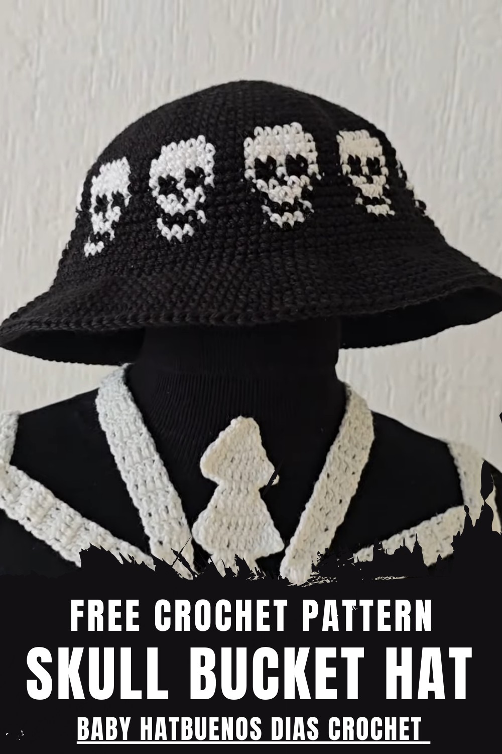 Crochet Skull Bucket Hat