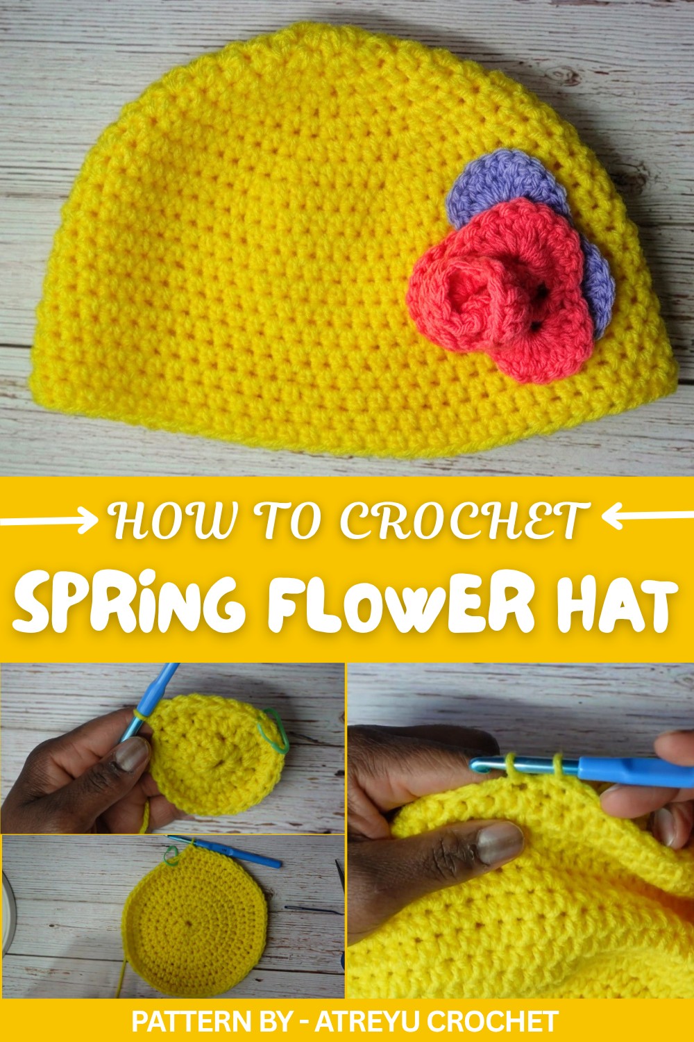 Crochet Spring Flower Hat (1)