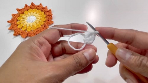 Crochet Sun-Rays Coaster Pattern 2