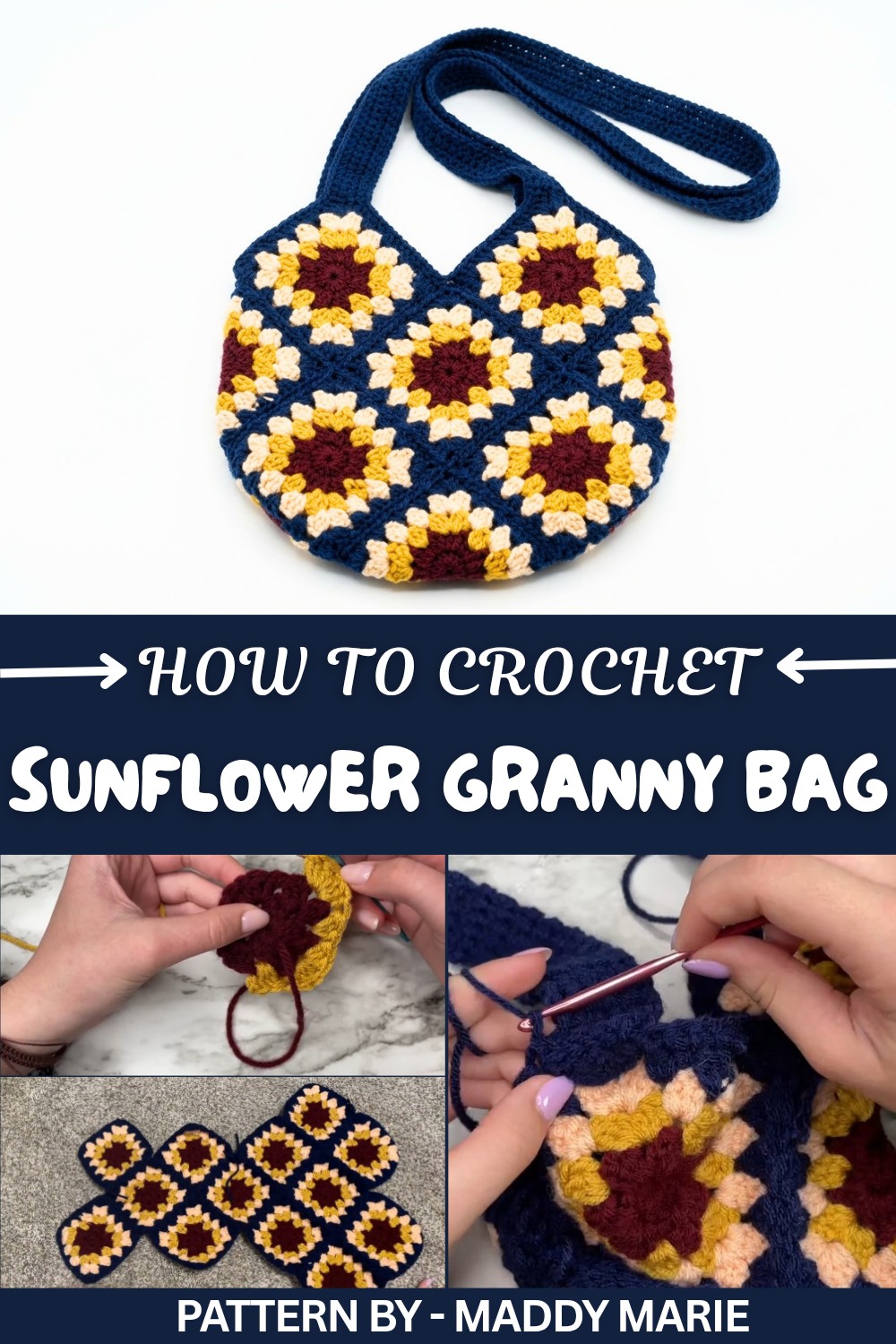 Crochet Sunflower Granny Bag (1)