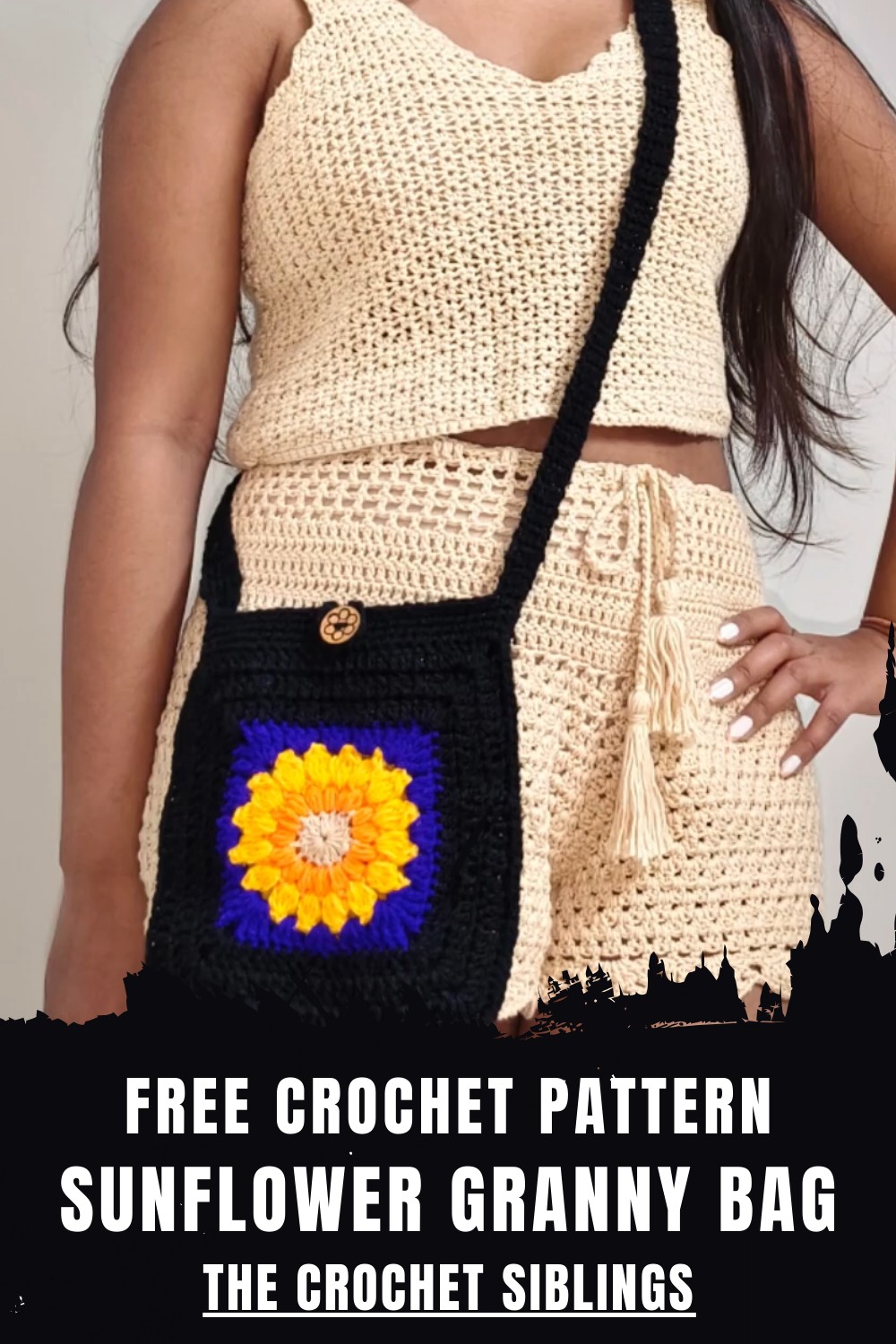 Crochet Sunflower Granny Bag