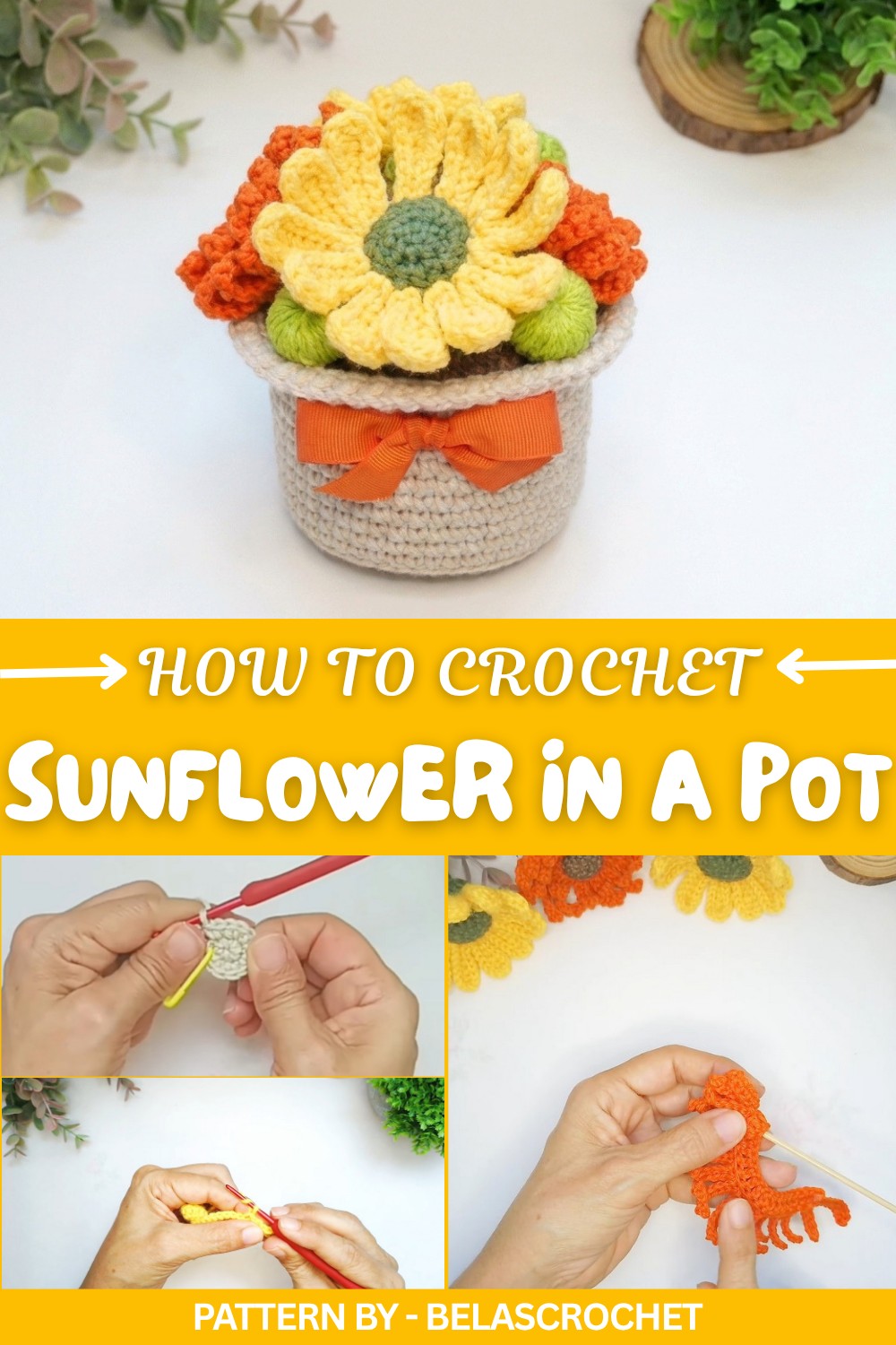 Crochet Sunflower In A Pot (1)