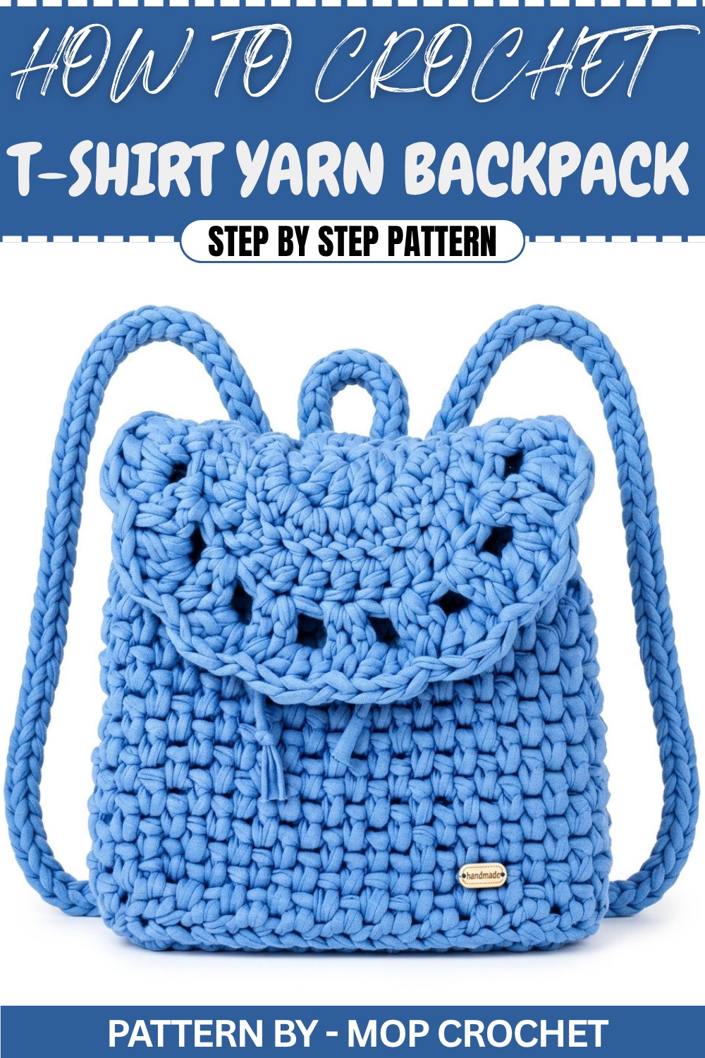 Crochet T-shirt Yarn Backpack (1)