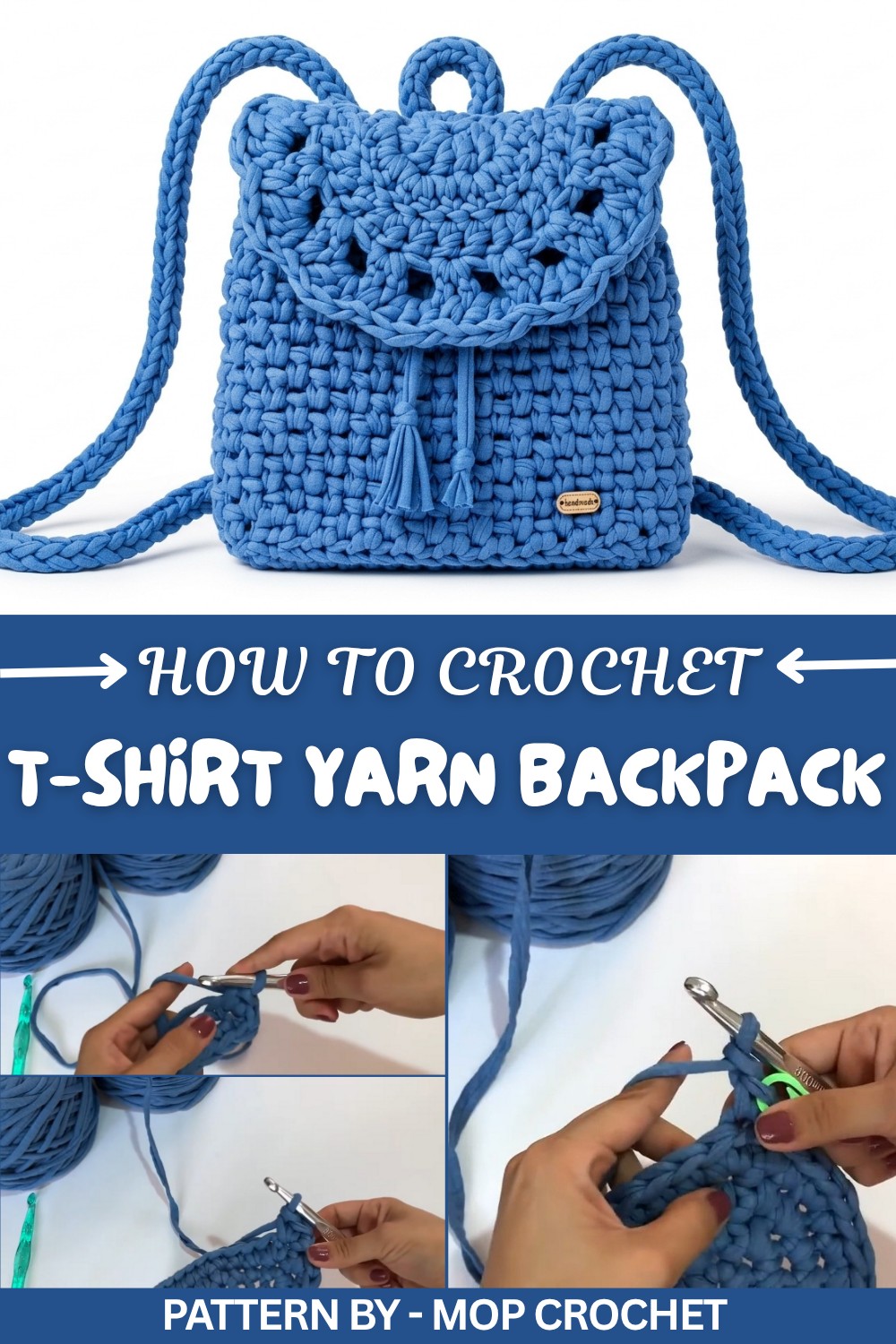 Crochet T-shirt Yarn Backpack (2)